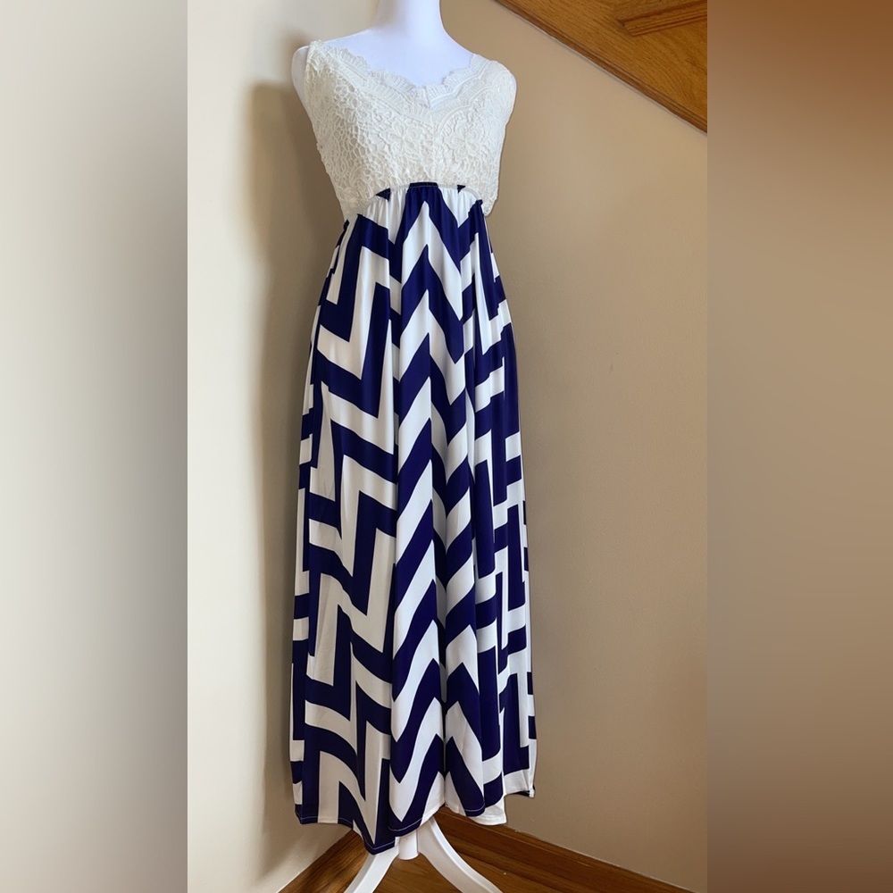 Women’s Backless Dress Size S,M,L,XL Purple White Wavy Sexy Party Long Dress NEW